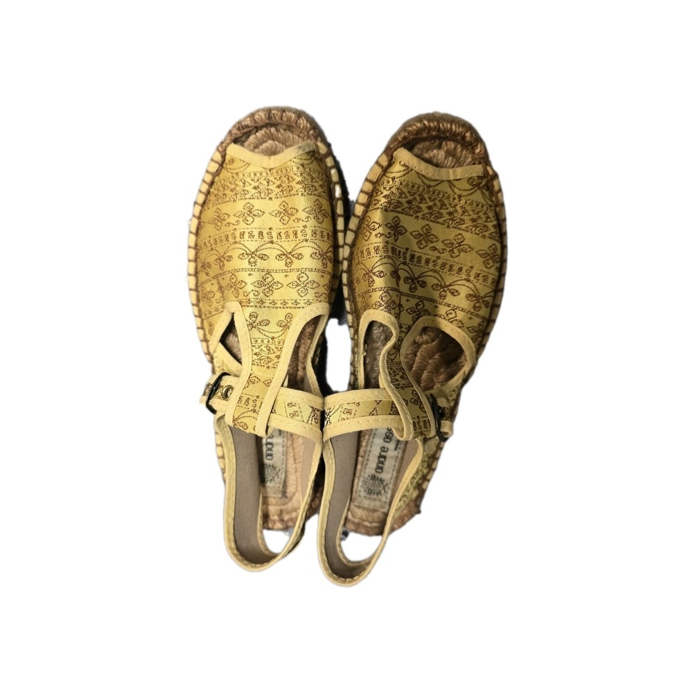 Vintage‎ Andre Assous Espadrilles Made in France Yellow Gold Pattern Size 6 F